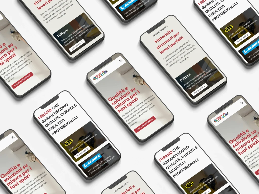 artigiani del colore mockup mobile