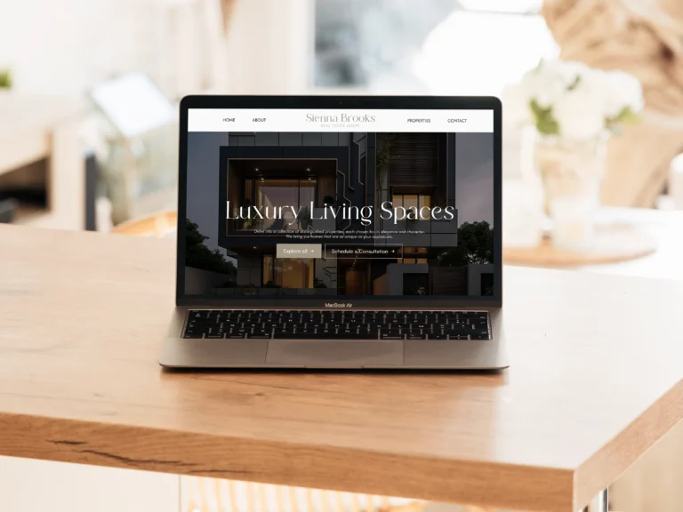 real estate desktop website mockup