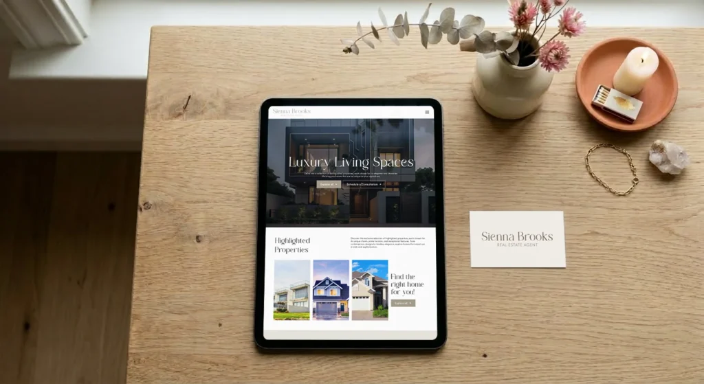 Creare un brand da zero: come costruire una marca riconoscibile 1 mockup realestate tablet business