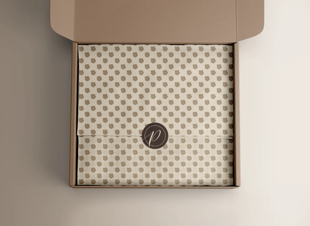 fashion website brand gift box unpacking mockup