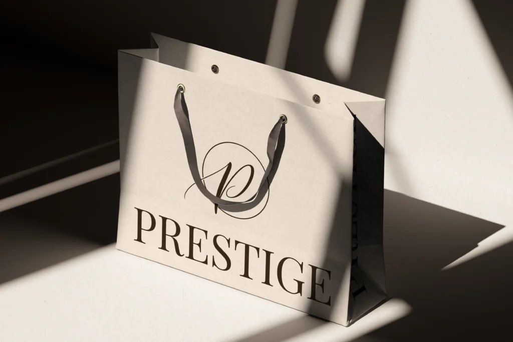 fashion website brand paper shopping bag mockup